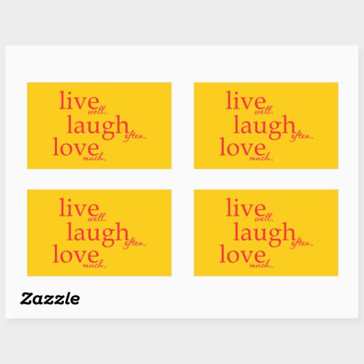 ライブ良い笑い頻繁に多くのMOTTOSの引用文通信 長方形シール (シート)