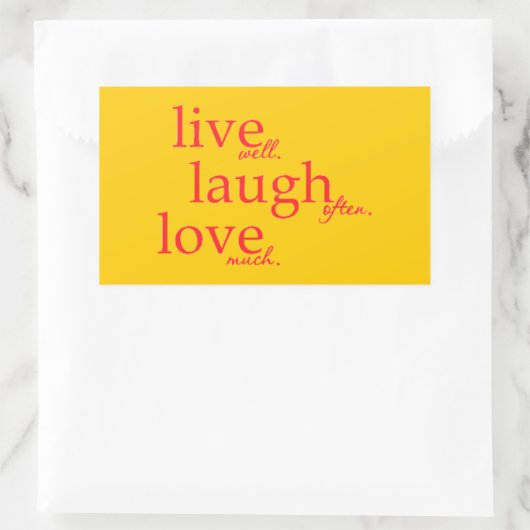 ライブ良い笑い頻繁に多くのMOTTOSの引用文通信 長方形シール (バッグ)