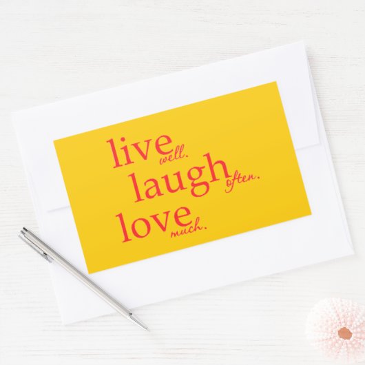 ライブ良い笑い頻繁に多くのMOTTOSの引用文通信 長方形シール (封筒)