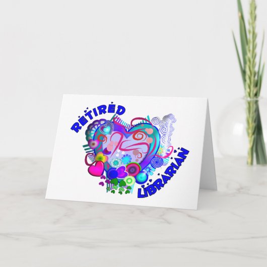 ライブ退職したラリアアートレトロブルーハート カード (正面)