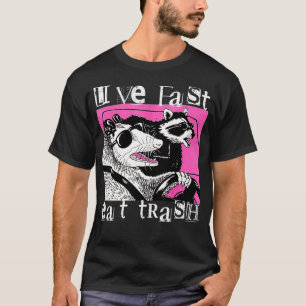 ライブ速い食べゴミスおもしろいポーサムルーンレトロ日 Tシャツ