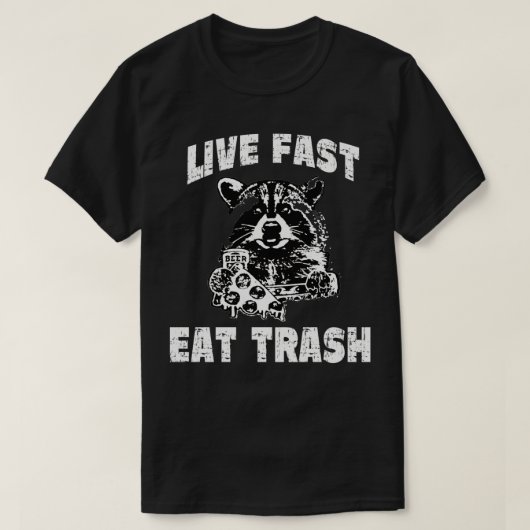 ライブ速い食べゴミラクおもしろいーンヴィンテージキャンプ Tシャツ (デザイン正面)