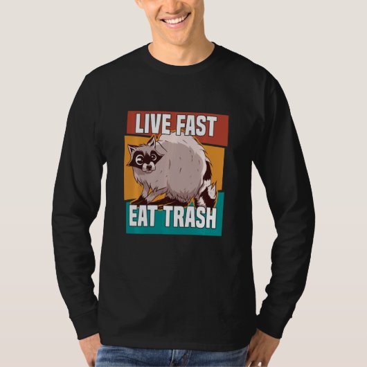 ライブ速い食べゴミラクーンラッコン通り猫の愛 Tシャツ (正面)