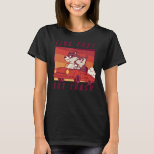 ライブ速食べいゴミラクーンポッサムヴィンテージレトロSu Tシャツ