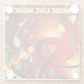 ライブ音楽のスローガンカラフル ガラスコースター (裏面)