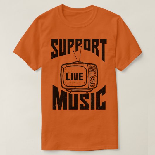 ライブ音楽をサポートする Tシャツ (デザイン正面)