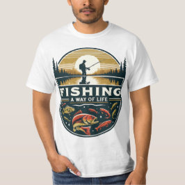 ライブ魚釣りライフスタイル、Passion for Anglers Tシャツ