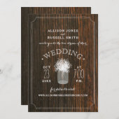 ライブ·ストリーム·バ結婚ーチャルのウッ素朴ド·メイソン·ジャー 招待状 (正面/裏面)