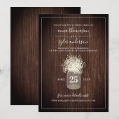 ライブ·ストリーム·バ結婚ーチャルのメ素朴イソン·ジャー·ウッド 招待状 (正面/裏面)