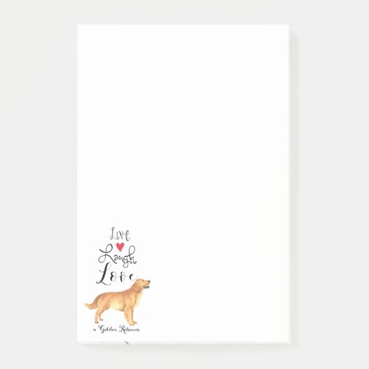 『ライブ・スライフ・ラブ・ア・ゴールデン・リトリーバーITノート』 ポストイット (正面)