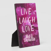 ライブ・ラフ・ラブ ウェディング パープル ピオニー フラワーズ フォトプラーク (側面)