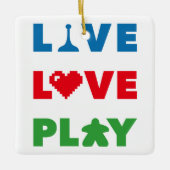 ライブ、ラブ、遊文字セラミックオーナメント セラミックオーナメント (正面)