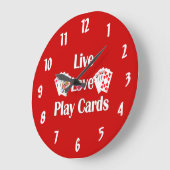 ライブ、愛、カー遊ド – 赤 ラージ壁時計 (傾斜)