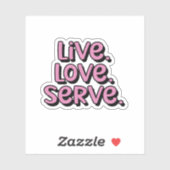 ライブ。愛.サーブ。ピンクピックボール シール (シート)