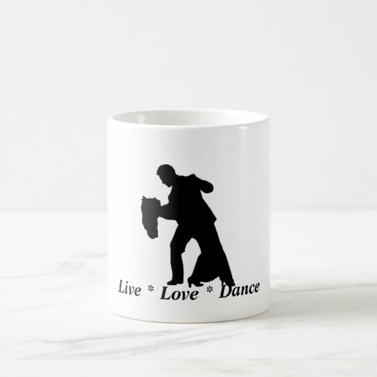 ライブ、愛、ダンス – 社交ダンスカップルのマグカップ コーヒーマグカップ (中央)