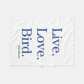  ライブ。愛.鳥。 フリースブランケット (正面(横))