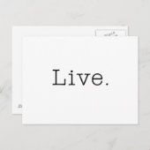 ライブ。白黒ライブ引用文テンプレート ポストカード (正面/裏面)