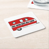 「ライブ、笑い、ローヴ、キャンプ」 スクエアペーパーコースター (アングル)