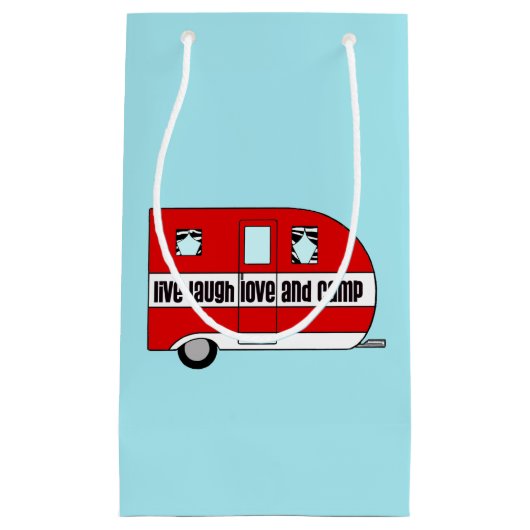 ライブ、笑い、愛とキャンプ スモールペーパーバッグ (正面)