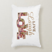 ライブ、笑い、愛のフローラ素朴レター アクセントクッション (正面(垂直))