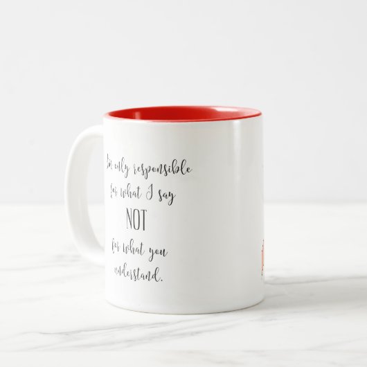 ライブ。笑え愛考えよ!2音式コーヒーマグ ツートーンマグカップ (正面左)