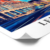 ライプチヒドイツアートヴィンテージトラベルイラストレーション ポスター (角)