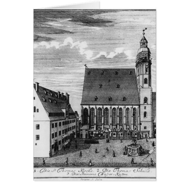 ライプチヒ1723年のセントトーマスの教会そして学校 (正面)