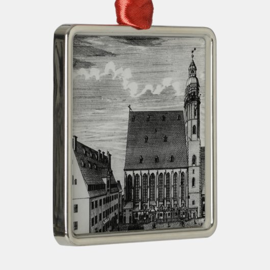ライプチヒ1723年のセントトーマスの教会そして学校 メタルオーナメント (右)