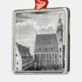 ライプチヒ1723年のセントトーマスの教会そして学校 メタルオーナメント (左)