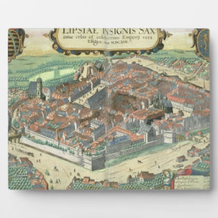 ライプツィヒの地図, 'Civitates Orbis Terrarum'より フォトプラーク