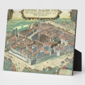 ライプツィヒの地図, 'Civitates Orbis Terrarum'より フォトプラーク (側面)