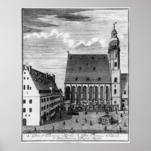 ライプツィヒの聖トマス教会と学校， 1723 ポスター