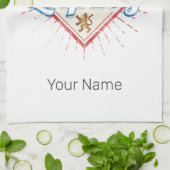 ライプツィヒドイツザクセンレトロスカイラインヴィンテージ キッチンタオル (折り畳み)