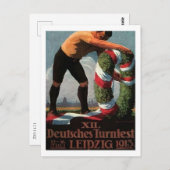 ライプツィヒ、ドイツ、トーナメント、1913ヴィンテージ ポストカード (正面/裏面)