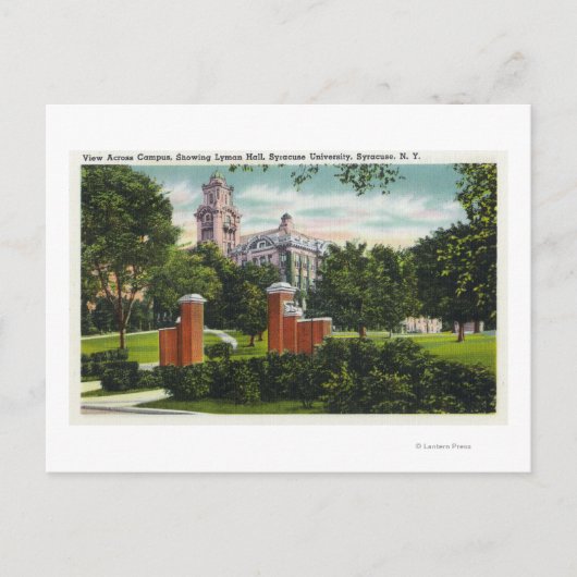 ライマンホールを示すシラキュースUキャンパスビュー ポストカード (正面)