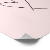 ライミニマルンエレガントアートハート結婚の赤面ピンク ポスター (角)