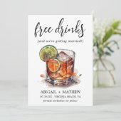 ライムおもしろいウイスキーのカクテル飲料フォトズ結婚ー セーブザデート (スタンド正面)