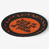 ライムおもしろいトリックまたはハロウィーンのオレンジブラックを治療 ペーパープレート (アングル)