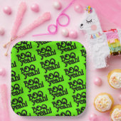 ライムおもしろい・グリーン・ブーイェー！十字型の目ハロウィン ペーパープレート (パーティー)