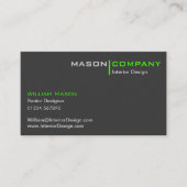 ライムおよびグレーミニマル企業の名刺 名刺 (正面)