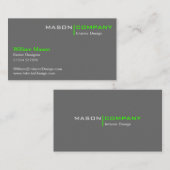 ライムおよびグレーミニマル企業の名刺 名刺 (正面/裏面)