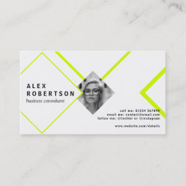 ライムおよび白いダイヤモンドのポートレートの名刺 名刺