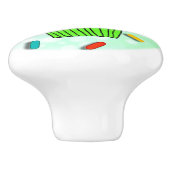 ライムお洒落グリーンカップケーキさくらんぼ付きトップ セラミックノブ (側面)