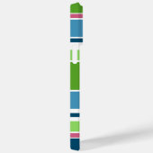 ライムかわいらしグリーンダークティール(緑がかった色)ブルーピンクストライプアート Case-Mate iPhoneケース (裏面 / 右)