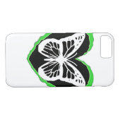 ライムかわいらしグリーン、白黒バタフライハート Case-Mate iPhoneケース (裏面(横))