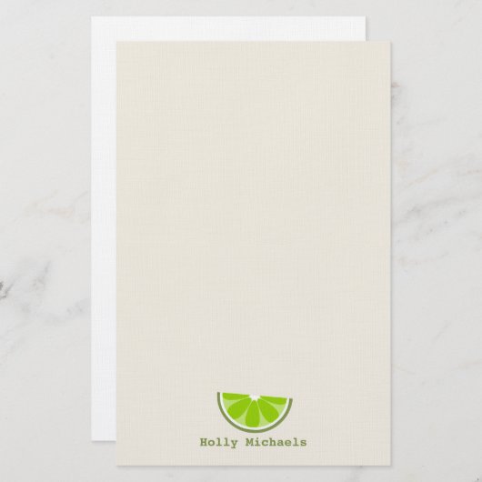 ライムくさび文パーソナライズされた房具 便箋 (正面/裏面)
