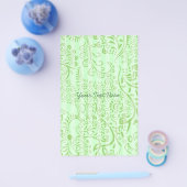 ライムとアクアブルーホワイトダマスクスワーズフライヤー チラシ (シングル)