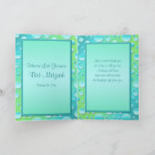 ライムとアクア水玉模様サンキューカード（写真付き） サンキューカード (内部)