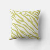 ライムとオフホワイトのゼブラデザイン枕 クッション (裏面)