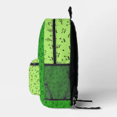 ライムとケリーグリーンと小さな黒の楽譜 プリントバックパック (右)
